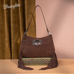Wrangler Fringe Buckle Crossbody Hobo Bag