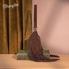 Wrangler Fringe Buckle Crossbody Hobo Bag