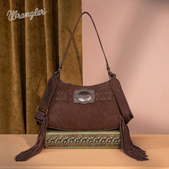Wrangler Fringe Buckle Crossbody Hobo Bag