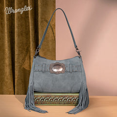 Wrangler Fringe Buckle Crossbody Hobo Bag