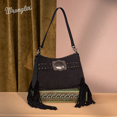Wrangler Fringe Buckle Crossbody Hobo Bag