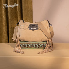 Wrangler Fringe Buckle Crossbody Hobo Bag