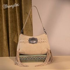 Wrangler Fringe Buckle Crossbody Hobo Bag