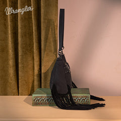 Wrangler Fringe Buckle Crossbody Hobo Bag