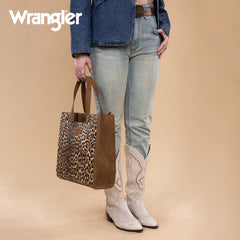 Wrangler Western All-over Leopard Print Tote Bag