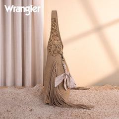 Wrangler Fringe Floral Tooled Hobo Bag