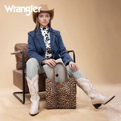 Wrangler Western All-over Leopard Print Tote Bag