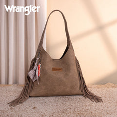 Wrangler Fringe Floral Tooled Hobo Bag