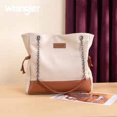 Wrangler Cow Print Chain Tote With Wallet Set