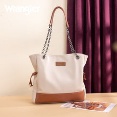 Wrangler Cow Print Chain Tote With Wallet Set