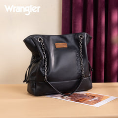 Wrangler Cow Print Chain Tote With Wallet Set