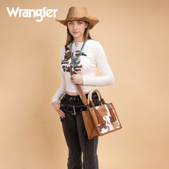 Wrangler CowPrint Rope Handle Tote Bag