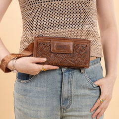 Wrangler Floral Tooled Card Wallet