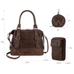 Wrangler Buckle Collection Barrel Satchel Doctor Bag Set