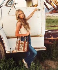 Wrangler Leopard Print Concealed Carry Tote Bag