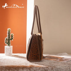 Montana West Floral Tooled Tote Bag