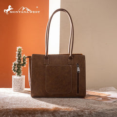 Montana West Floral Tooled Tote Bag