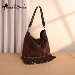 Montana West Boot Stitch Fringe Hobo Bag