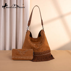 Montana West Boot Stitch Fringe Hobo Bag