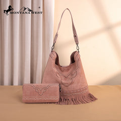 Montana West Boot Stitch Fringe Hobo Bag