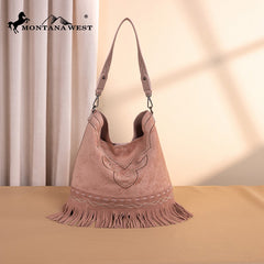 Montana West Boot Stitch Fringe Hobo Bag