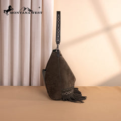 Montana West Boot Stitch Fringe Hobo Bag