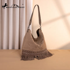 Montana West Boot Stitch Fringe Hobo Bag