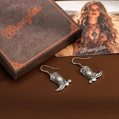 Wrangler Silver Boots Pendant Necklace Earrings Set