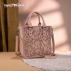 Trinity Ranch Western Floral Tooled Tote Bag