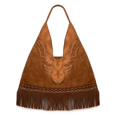 Montana West Boot Stitch Fringe Large Hobo Bag