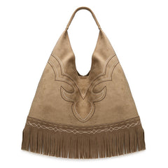 Montana West Boot Stitch Fringe Large Hobo Bag