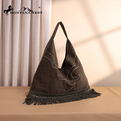 Montana West Boot Stitch Fringe Large Hobo Bag
