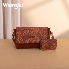 Wrangler Vintage Floral Printed Crossbody Bag with Small Pouch
