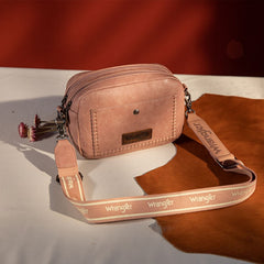 Wrangler Dual Zipper Stitch Crossbody Bag
