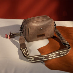 Wrangler Dual Zipper Stitch Crossbody Bag