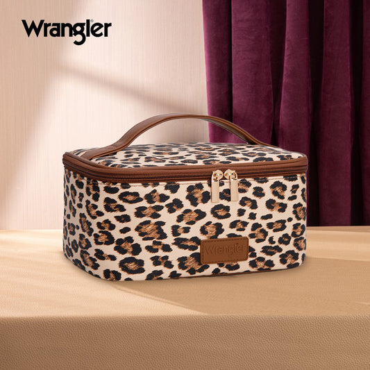 Wrangler Leopard PU Makeup Bag