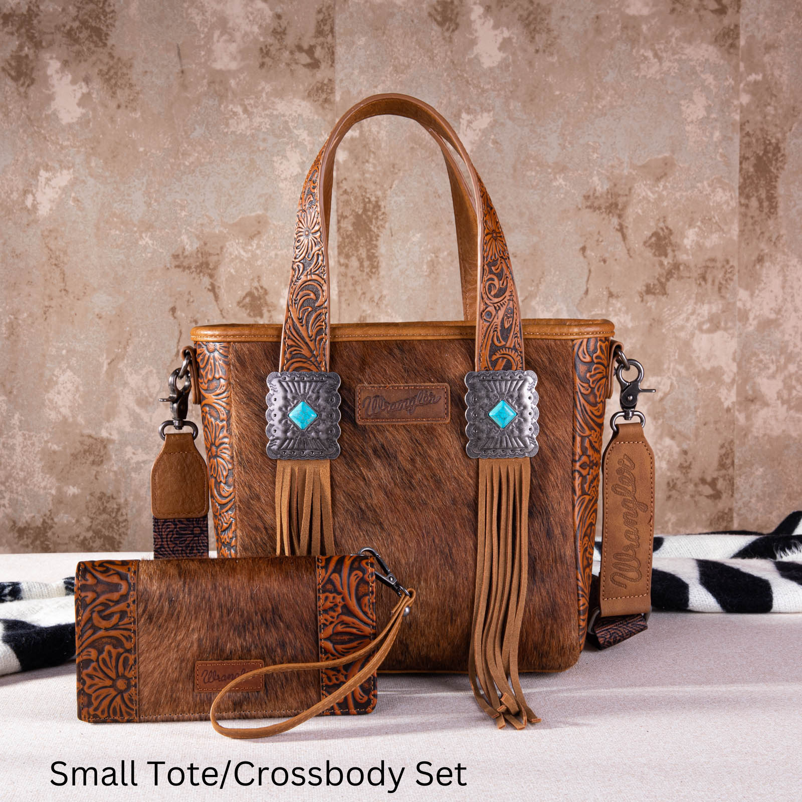2024 New Wrangler Hair-On Cowhide Tote/Crossbody Bag Collection - Cowgirl Wear