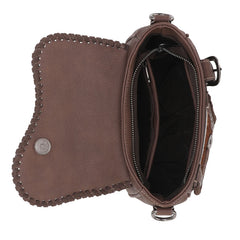 Trinity Ranch Hair-On Cowhide Saddle Shape Crossbody Satchel