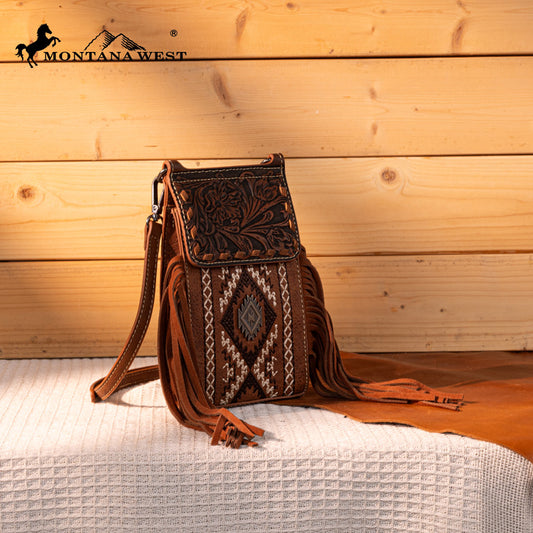Montana West Tooled Collection Phone Crossbody Bag