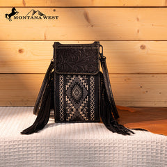 Montana West Tooled Collection Phone Crossbody Bag