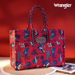 Wrangler Cowboy Print Tote Bag