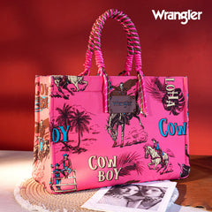 Wrangler Cowboy Print Tote Bag