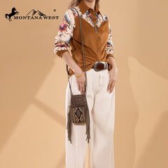 Montana West Tooled Collection Phone Crossbody Bag