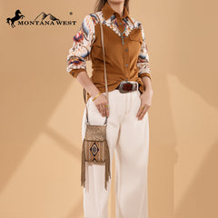 Montana West Tooled Collection Phone Crossbody Bag