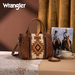 Wrangler Tooled Aztec Pattern Print Concealed Carry Tote Bag
