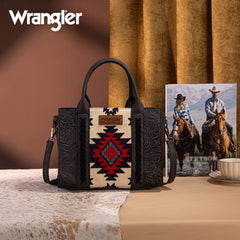 Wrangler Tooled Aztec Pattern Print Concealed Carry Tote Bag