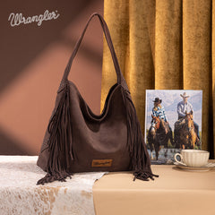 Wrangler Fringe Studded Hobo Bag