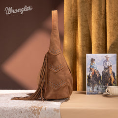 Wrangler Fringe Studded Hobo Bag