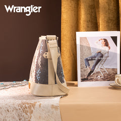 Wrangler Aztec Print Canvas Bucket Bag