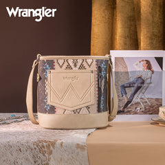 Wrangler Aztec Print Canvas Bucket Bag